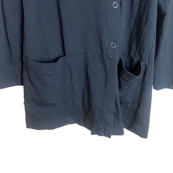 Pure Jill Pima cotton blend black snap button cardigan‎ - Picture 6 of 9